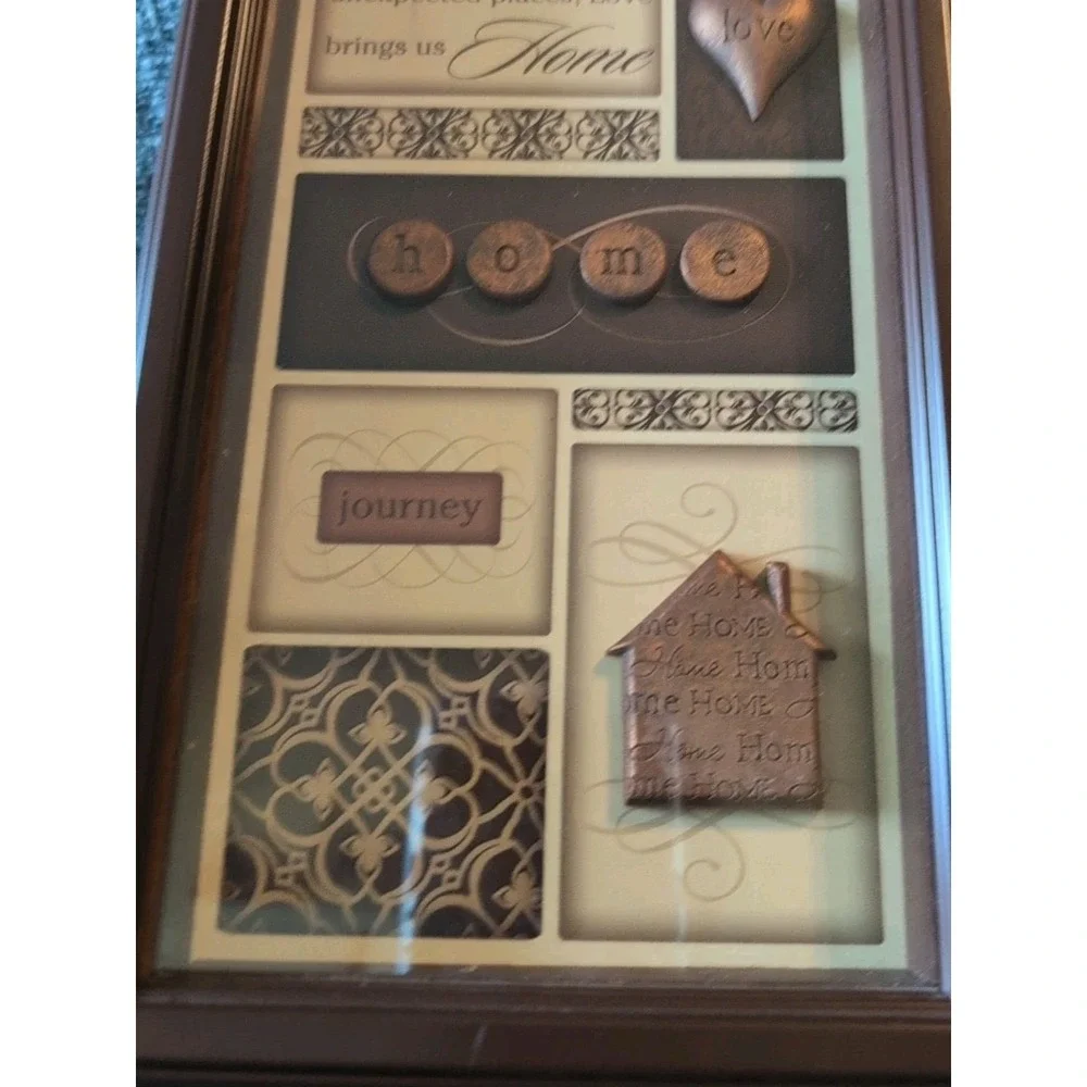 New View Gifts Shadow Box Frame FAMILY HOME JOURNEY 5.75x11 Embellished Decor